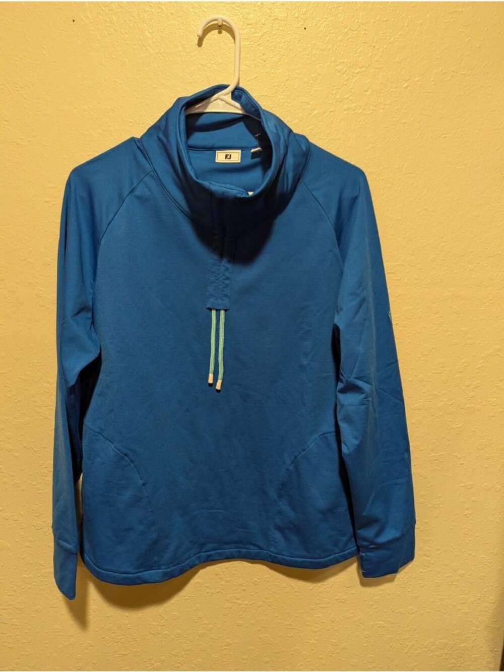 FootJoy Golf WOMENS FUNNEL COLLAR PULLOVER Blue Large Logo Embroidery